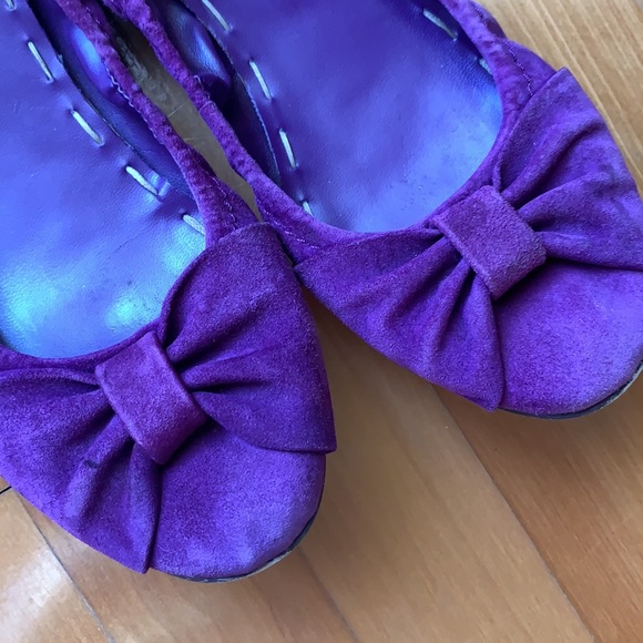 Tommy Purple Leather Flats - Picture 6 of 6